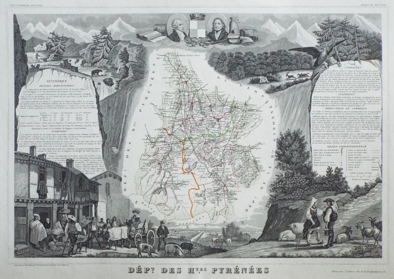 Map of Pyrenees, Hautes